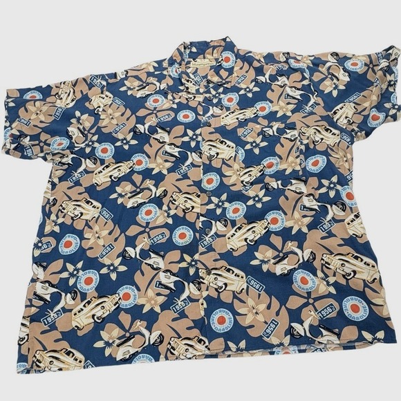 Munsingwear Other - Munsingwear Mens XL/XG Hawaiian‎ Shirt 1956 Car Scooter Print Rockabilly Retro